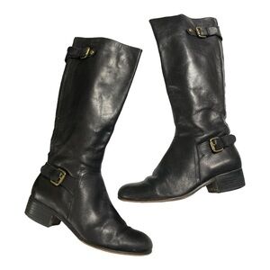 Corso Como Women's Boots Knee High Riding Style Black leather Zip Size 8.5